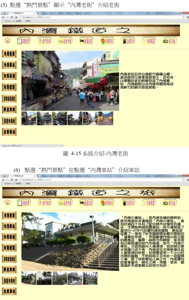 圖  4-16 系統介紹-內灣車站 