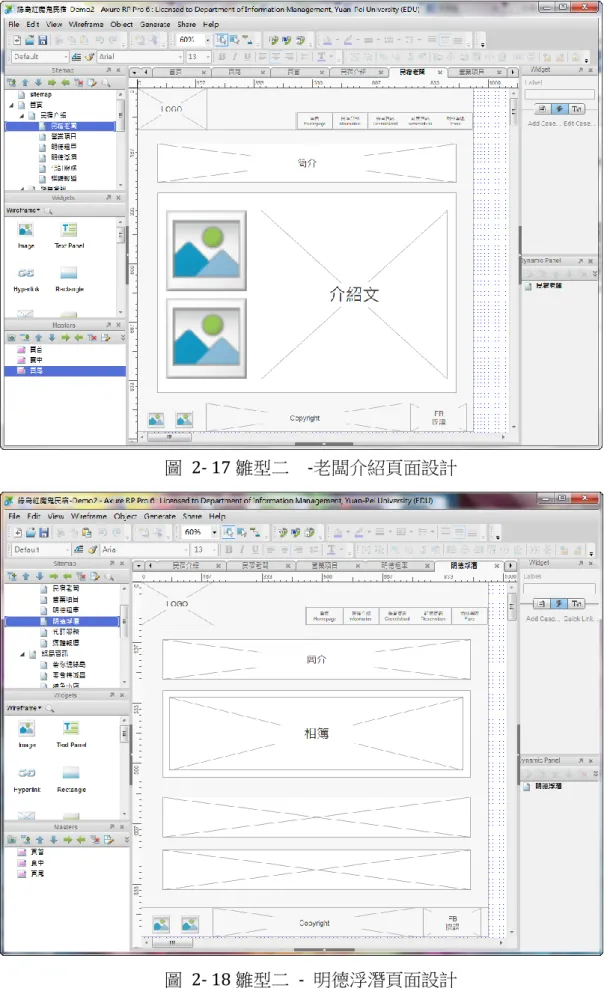 圖  2- 17 雛型二  -老闆介紹頁面設計 