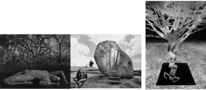 圖 3.9 攝影家 Jerry Uelsmann 尤斯曼在他的冥想世界中，最常用的圖象符號是:女體、手、岩石、樹木、