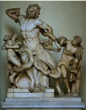 圖 2-13：〔勞孔群像〕，150B.C，大理石，  高 240cm，梵諦崗博物館。 