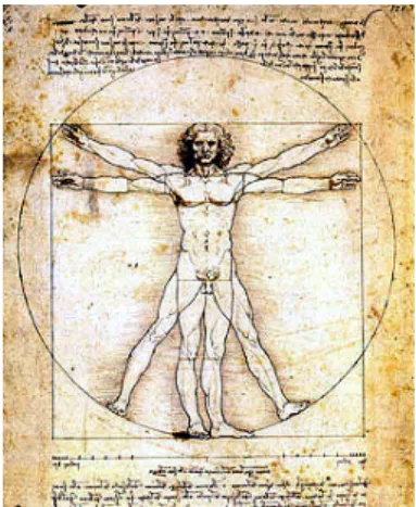 圖 4-3  達文西  (Leonardo da  Vinci )  “人體比例＂(Proportions  of the Human Figure )─［維楚維