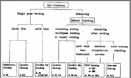 圖 2.10 熱裂縫分類(Kammer et al., 1964) 