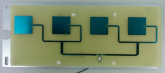 Fig. 4.3 Prototype of 4 by 1 antenna array 
