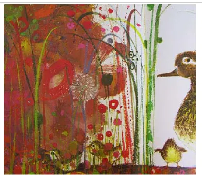 圖 3-8    Brian Wildsmith 的插畫（The Little Wood Duck） 