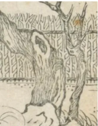 圖 3-10 黃一鳳刻，〈言懷〉局部，《牡丹亭》，石林居士序本，1617。     