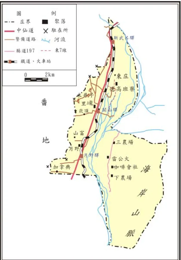 圖 2-8 日治時代關山交通系統分佈圖 