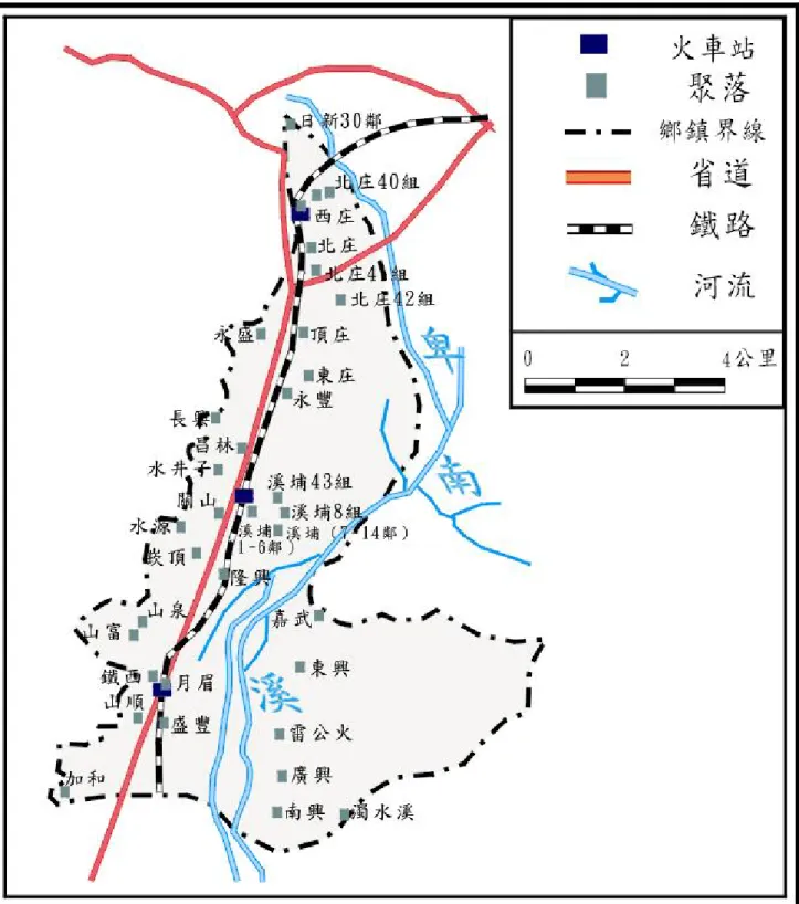 圖 2-10 戰後關山地區的聚落分佈 