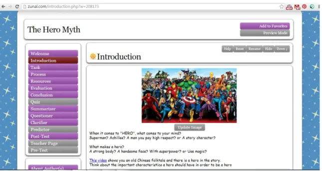 Figure 2. Interface of the WebQuest (Cycle 2) 