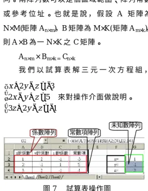 圖 6  試算表操作圖 