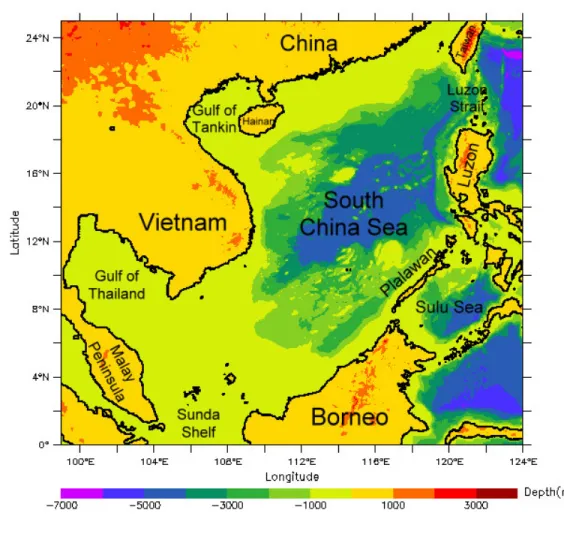 圖 1-1：南海的地形圖 