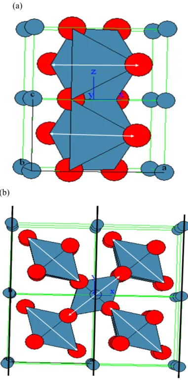 圖 1- 3  從不同的角度來看金紅石中氧八面體的排列情形。 