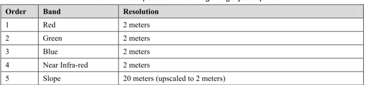 Table 1  Composition of training imagery samples 