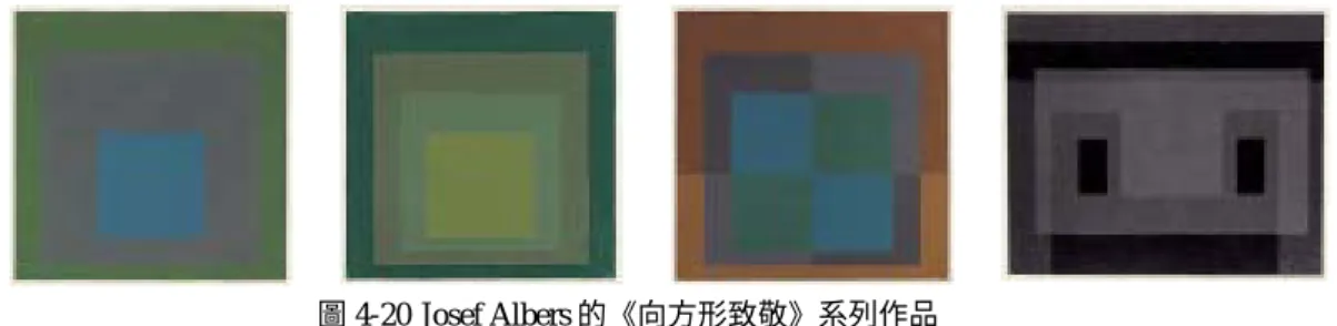 圖 4-20 Josef Albers 的《向方形致敬》系列作品 