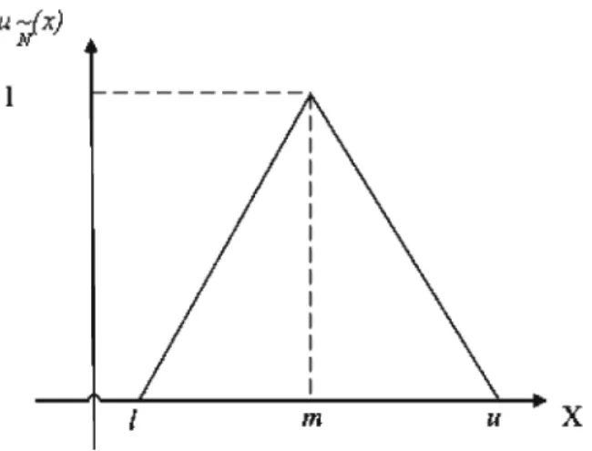 Fig. 2 A triangular fuzzy number ˜ N