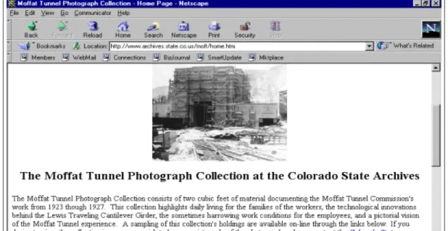 圖 2-10  Moffat Tunnel Website Link 