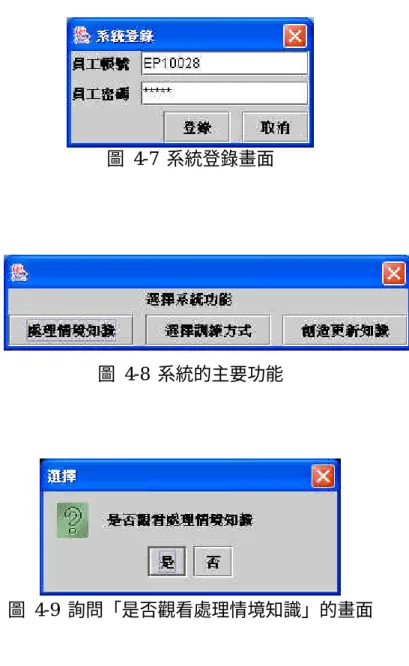 圖 4-8 系統的主要功能