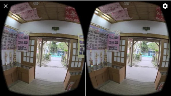 Figure 4. A screen capture of a 360 ◦ video derived from panorama of the Hakka Culture Exhibition Center viewed in YouTube app
