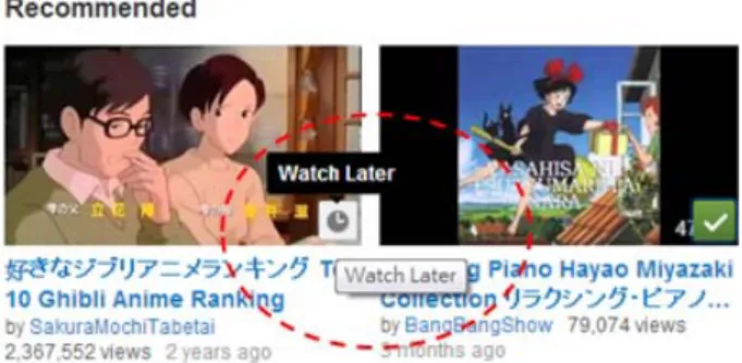 圖 24  YouTube 的 Watch Later 按鍵 