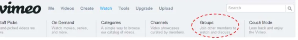 圖 28  Vimeo 導覽列下之 Videos 