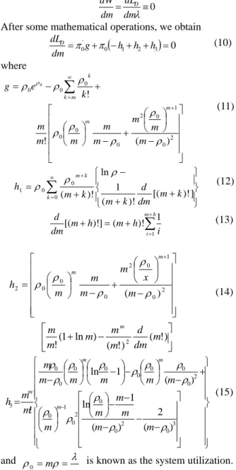 Fig. 3:    Markov chain of  M / M / m