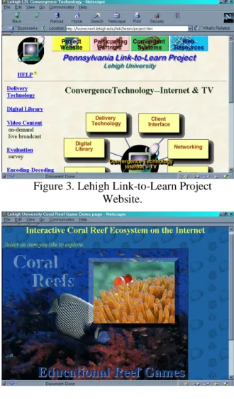 Figure 3. Lehigh Link-to-Learn Project  Website. 