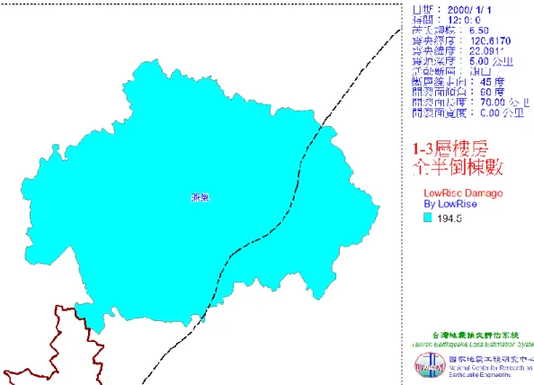 圖  3-1-8  燕巢區旗山斷層地震 4-7 層樓房全半倒棟數 