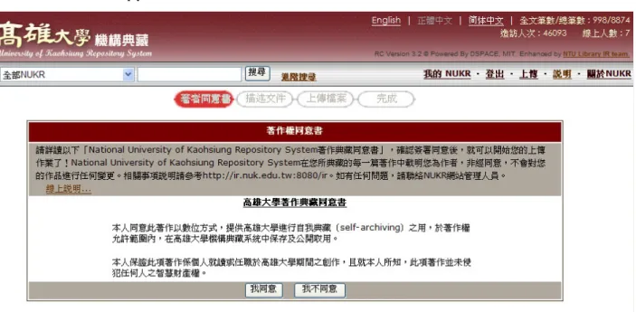 圖 4.7  上傳新文件-著作權同意書 