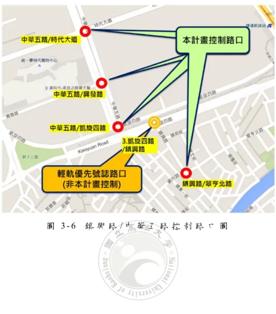 圖 3 - 6   鎮 興 路 / 中 華 五 路 控 制 路 口 圖