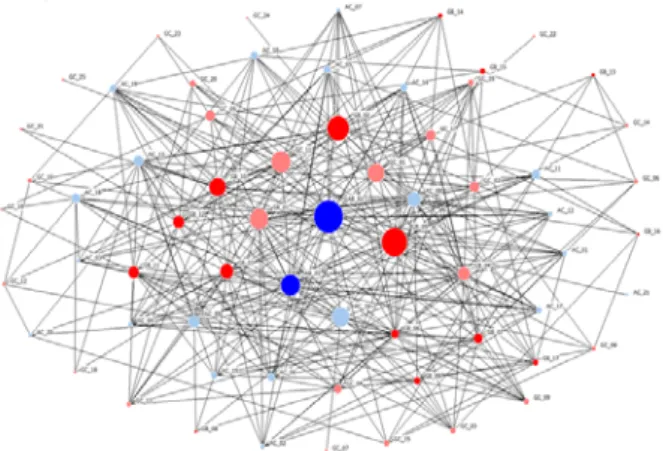 Figure 6 Visualization of CCNI’s All Degree Centrality                      Figure7 Visualization of CCNI’s Betweenness Centrality 