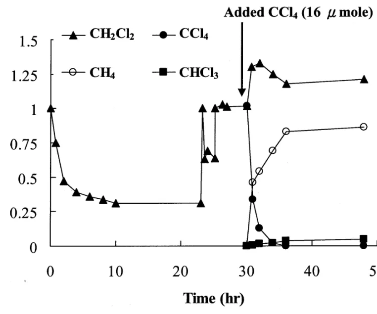 Figure  3.   Removal  of  dichloromethane  by  Al 0 -Pd/Al