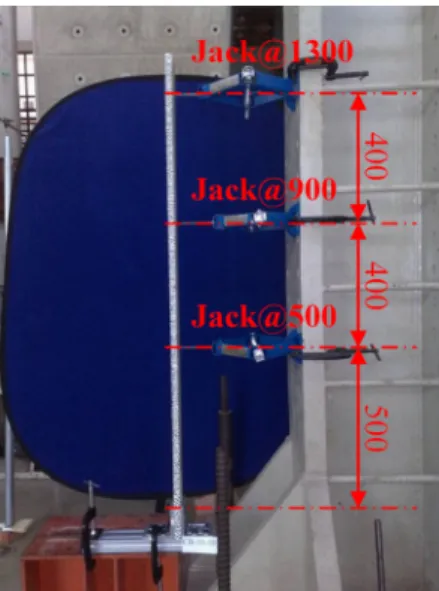 Figure 6: Installation of mechanical jack for applying static loading 