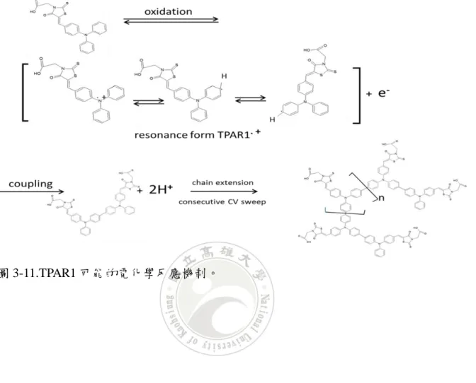 圖 3-11.TPAR1 可能的電化學反應機制。 