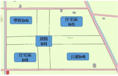 圖 3-4 開發後子集水區示意位置 