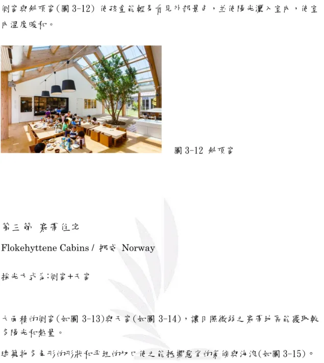 圖 3-13 大面積側窗                   圖 3-14 天窗 