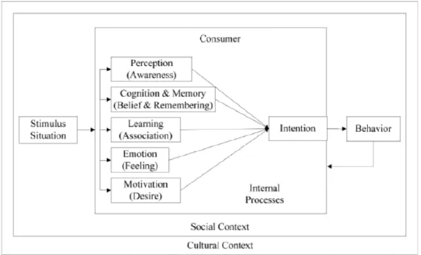 Figure 2-8: General Model of consumer behavior  Source: Mullen and Johnson (1990) 