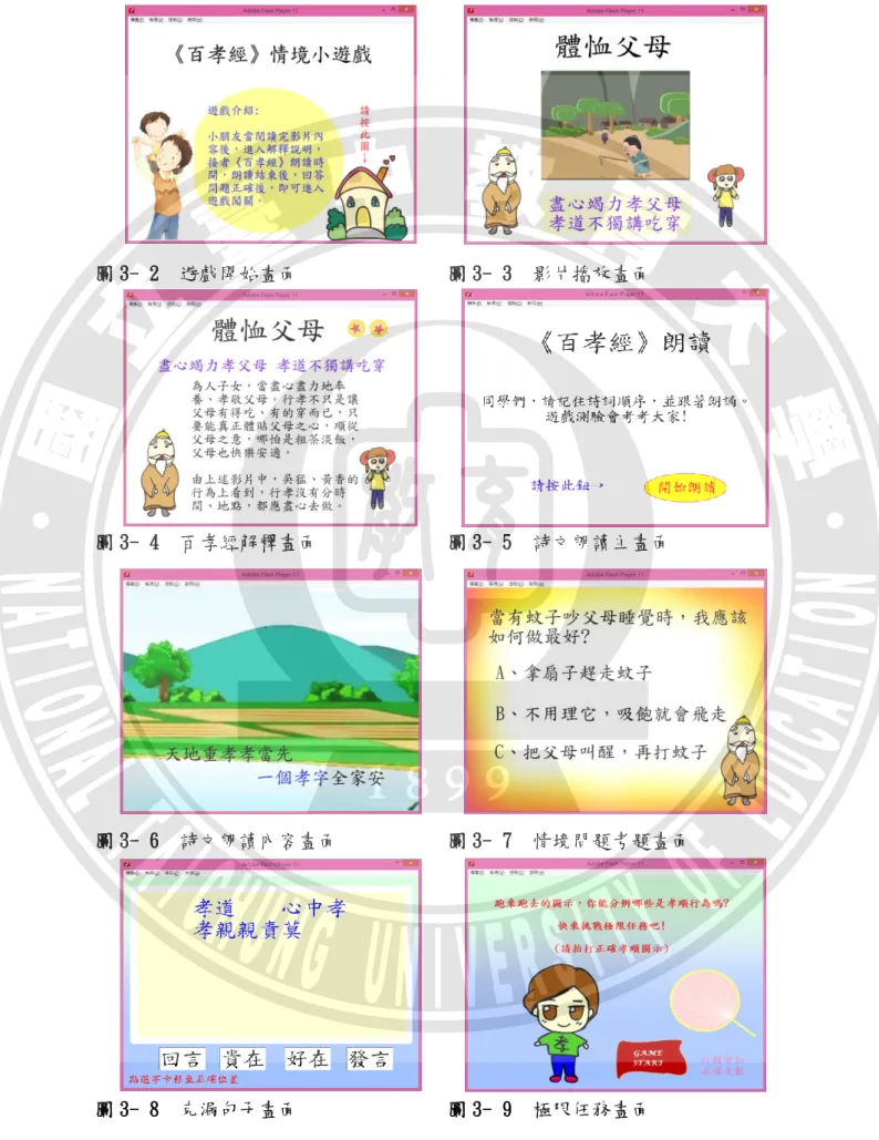 圖 3- 2  遊戲開始畫面  圖 3- 3  影片播放畫面 