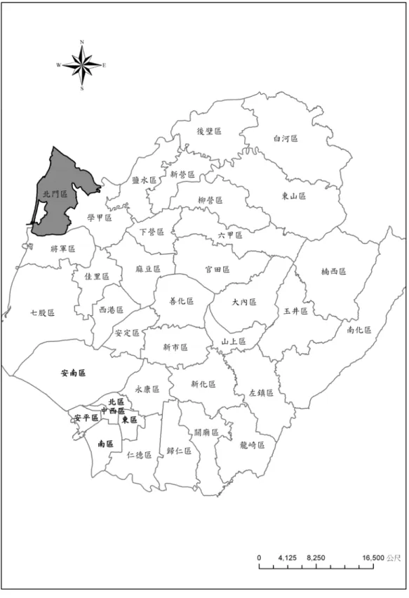 圖 1-3-1 台南市行政區域圖 