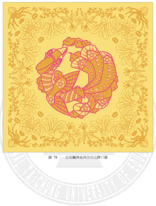 圖  78    五官臟神系列方巾之脾口圖 