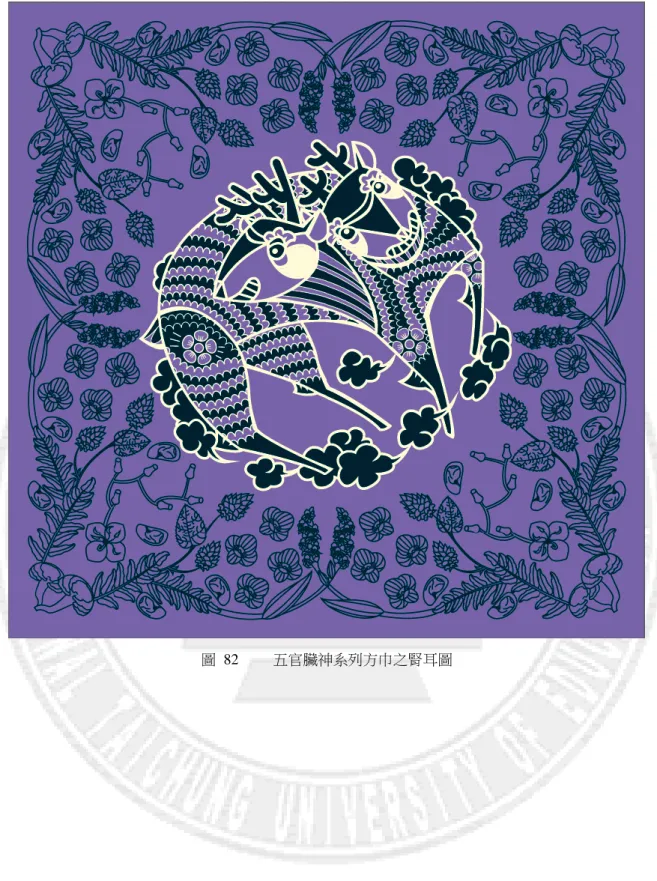圖  82  五官臟神系列方巾之腎耳圖 