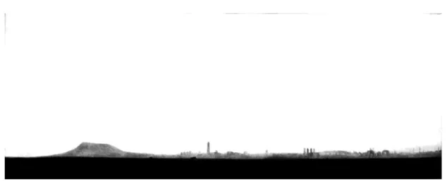 圖 19 另一端，礦物顏料、狀紙，160 X 60 cm，2014 