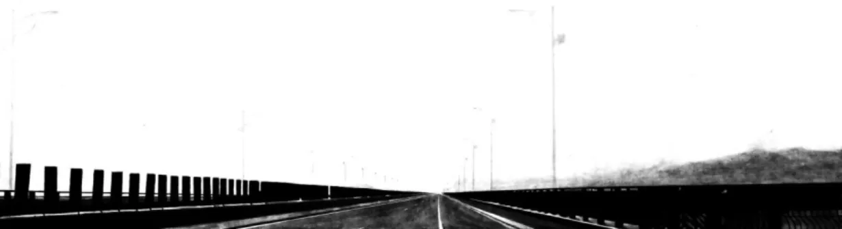 圖 20 橋，礦物顏料、狀紙，160 X 60 cm，2014 