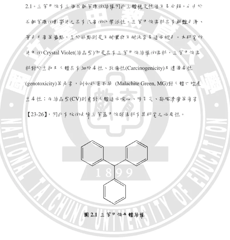 圖 2.1  三苯甲烷母體結構 