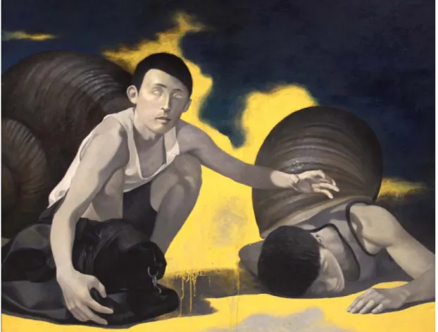 圖 37  陳宜豐《金色的夢》 ，油彩，畫布，80F，2010 