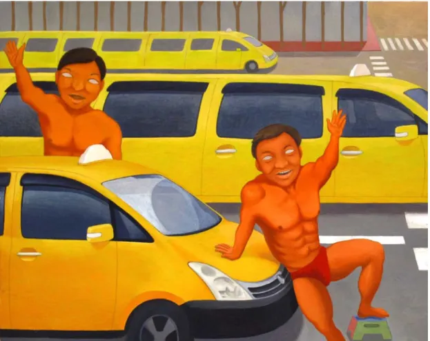 圖 39  陳宜豐《欲坐車嘸？》 ，油彩，畫布，30F，2013 
