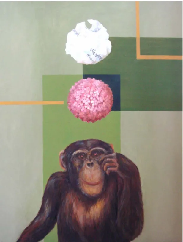 圖 4-16  黃欣怡，探索，2009，油彩，116.5×91 ㎝