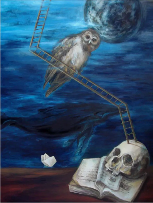 圖 4-17  黃欣怡，思想的力量（Ⅰ） ，2009，油彩，116.5×91 ㎝