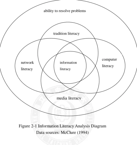 Figure 2-1 Information Literacy Analysis Diagram  Data sources: McClure (1994) 