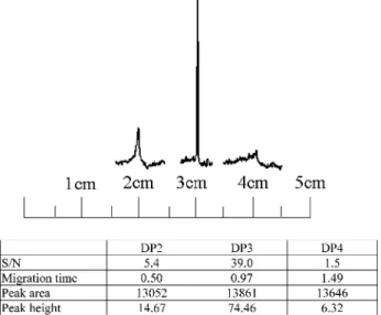 Figure 2. Electropherograms of F-E2 (1 nM) dissolved in 16.5 mM