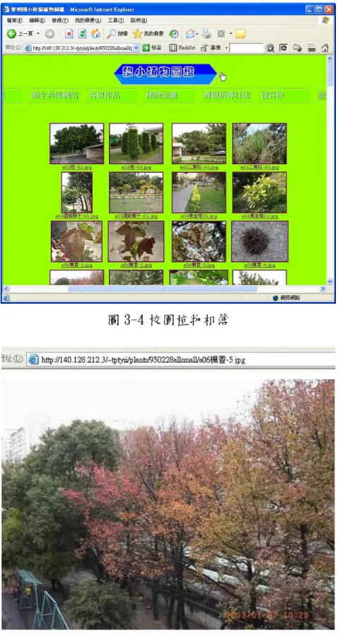 圖 3-4 校園植物相簿 