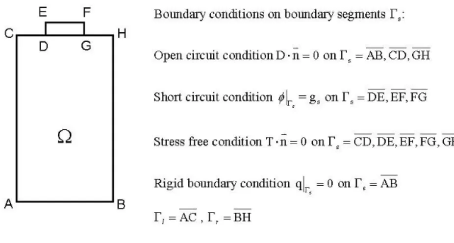 Figure 1: A 2D single cell domain of a LSAW resonator and boundary conditions